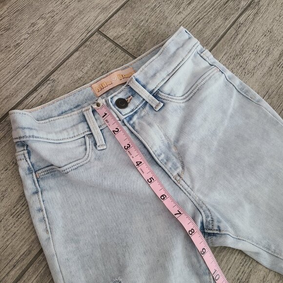 Mila Rose Light Wash Skinny Jeans with Raw Hem – Girls Size 8 - Picture 6 of 9